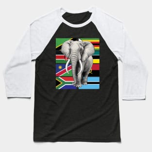 Elephant Flags of Southern Africa Baseball T-Shirt